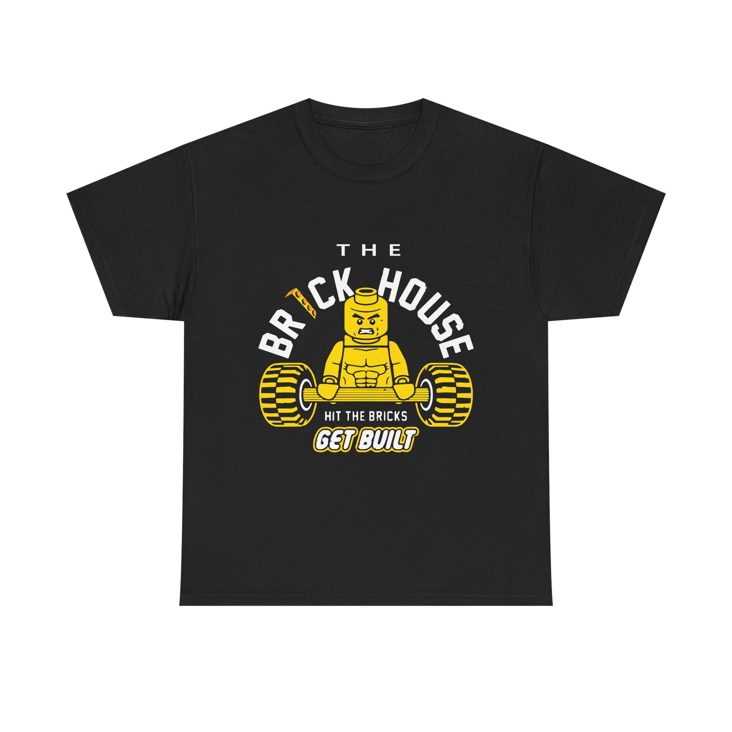 The Brick House Unisex Heavy Cotton Tee – Get Built LEGO Style T-Shirt Black