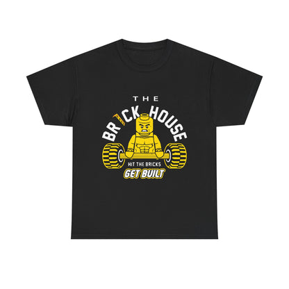 The Brick House Unisex Heavy Cotton Tee – Get Built LEGO Style T-Shirt Black