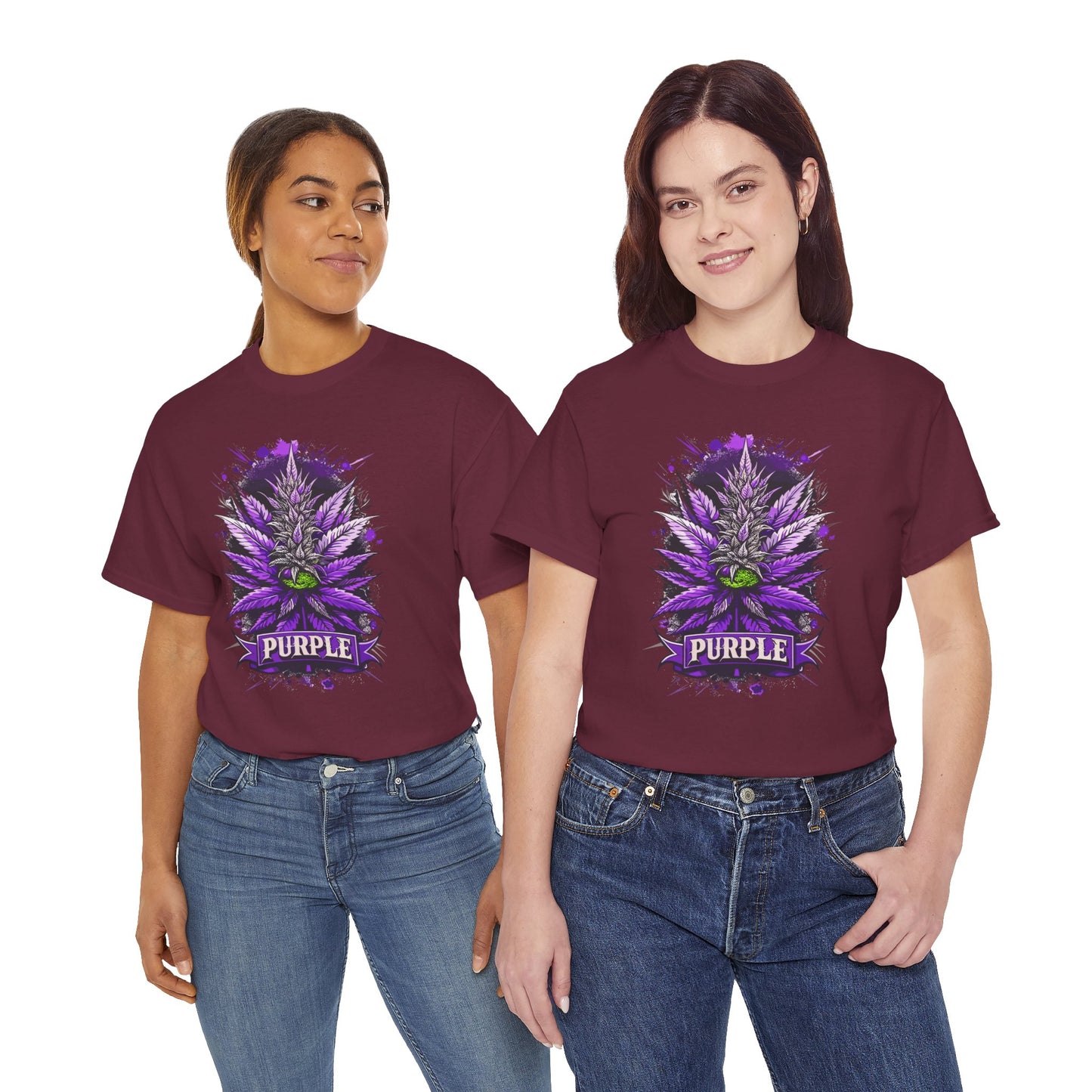 Purple Cannabis Bud T-Shirt — Bold Psychedelic Marijuana Graphic Tee