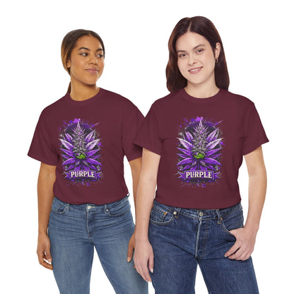 Purple Cannabis Bud T-Shirt — Bold Psychedelic Marijuana Graphic Tee