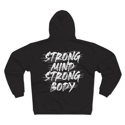 Strong Mind Strong Body Unisex Hooded Zip Sweatshirt - Motivational Fitness  Hoodie