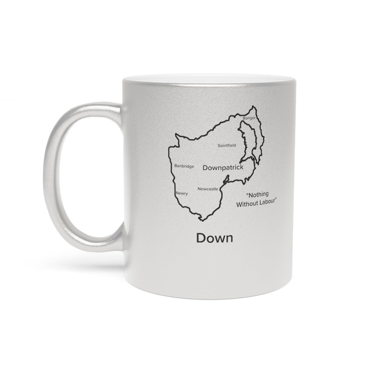 Down County Metallic Colour Mug - Silver/Gold - Perfect Gift for Coffee Lovers