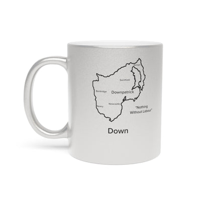 Down County Metallic Colour Mug - Silver/Gold - Perfect Gift for Coffee Lovers