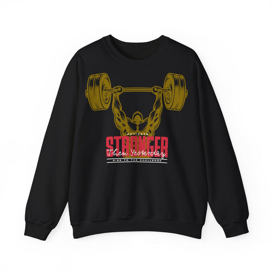 Unisex Heavy Blend™ Crewneck Sweatshirt - Stronger Than Yesterday Workout