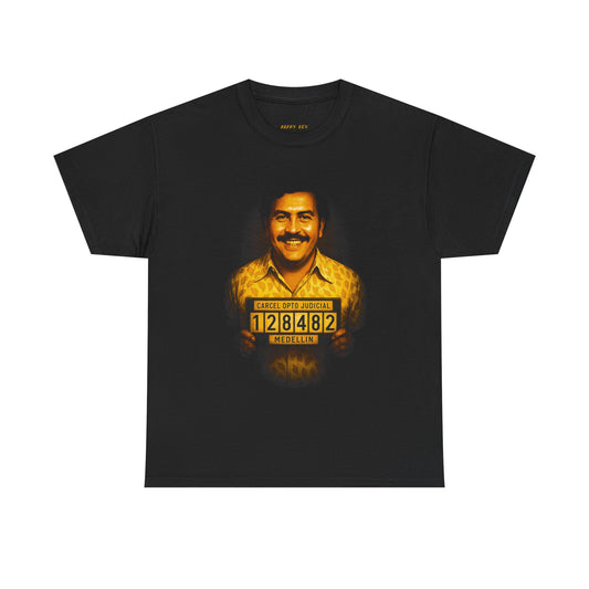"Pablo Escobar" Mugshot Graphic Tee — Vintage Crime Poster Shirt