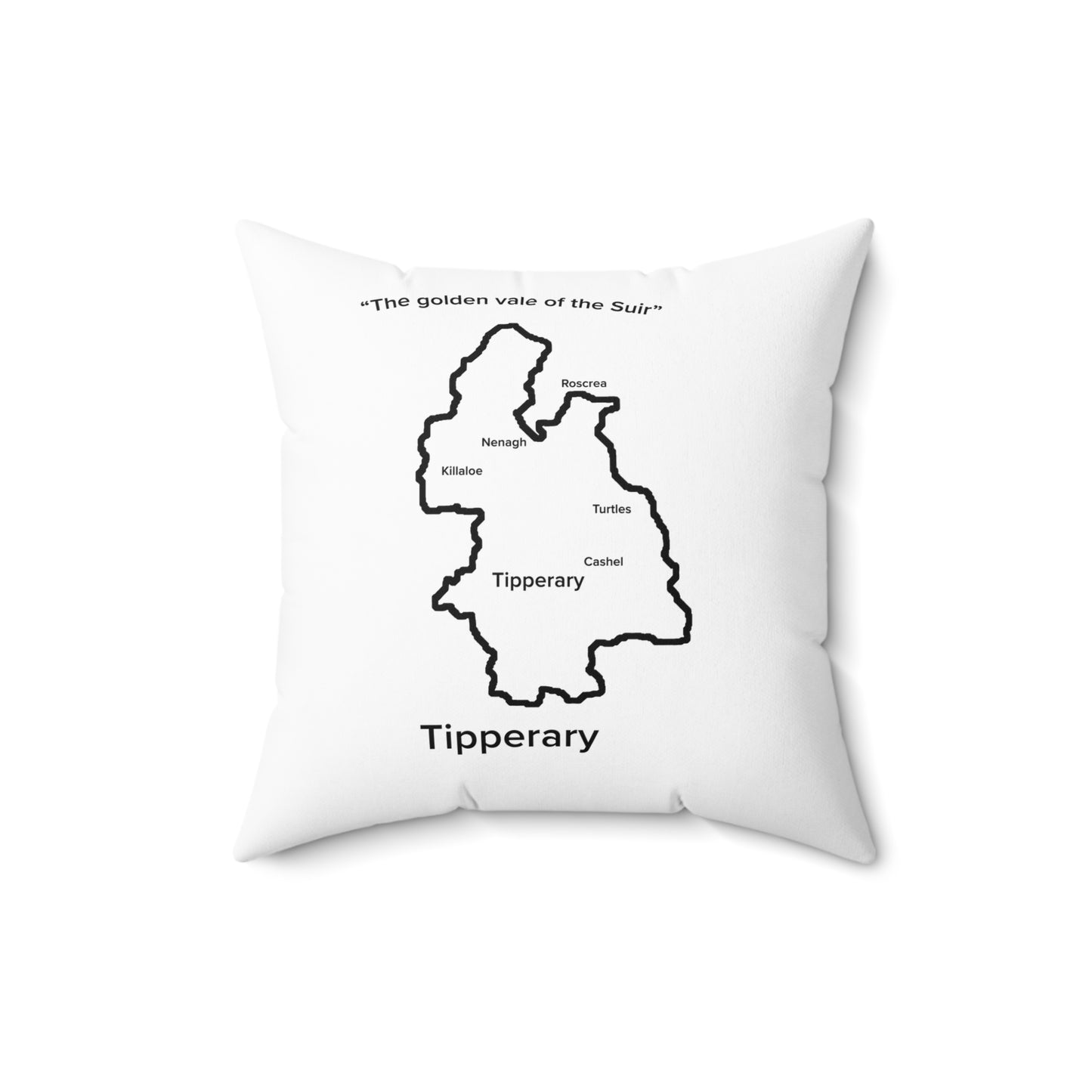 Tipperary Spun Polyester Square Pillow White Edition 2 Sizes
