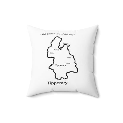 Tipperary Spun Polyester Square Pillow White Edition 2 Sizes