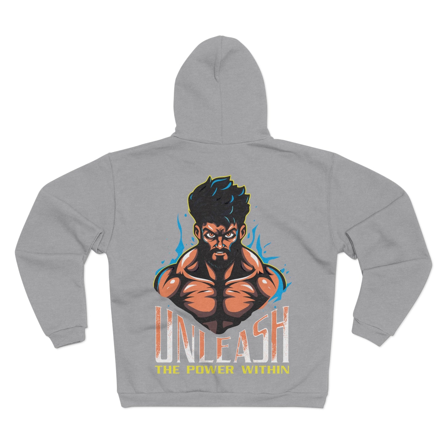 Unisex Hooded Zip Sweatshirt - 'Unleash the Power Within' Graphic Hoodie for Motivation and Inspiration
