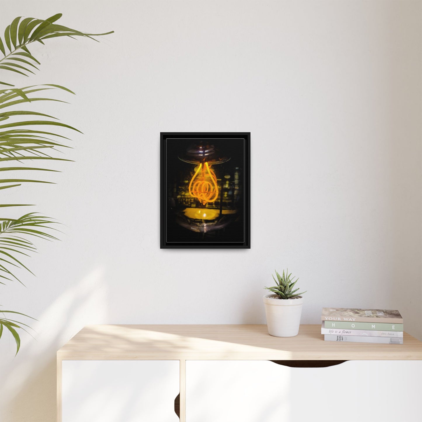 Bulb Matte Canvas, Framed (Multi-color)