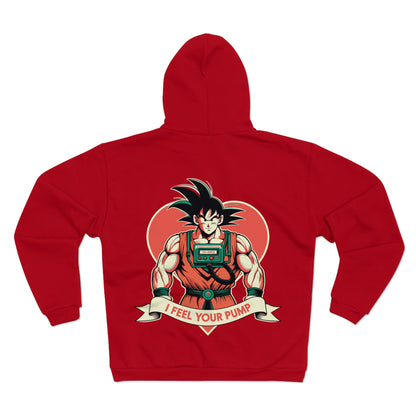 I Feel Your Pump Gym Goku Unisex Hooded Zip Sweatshirt