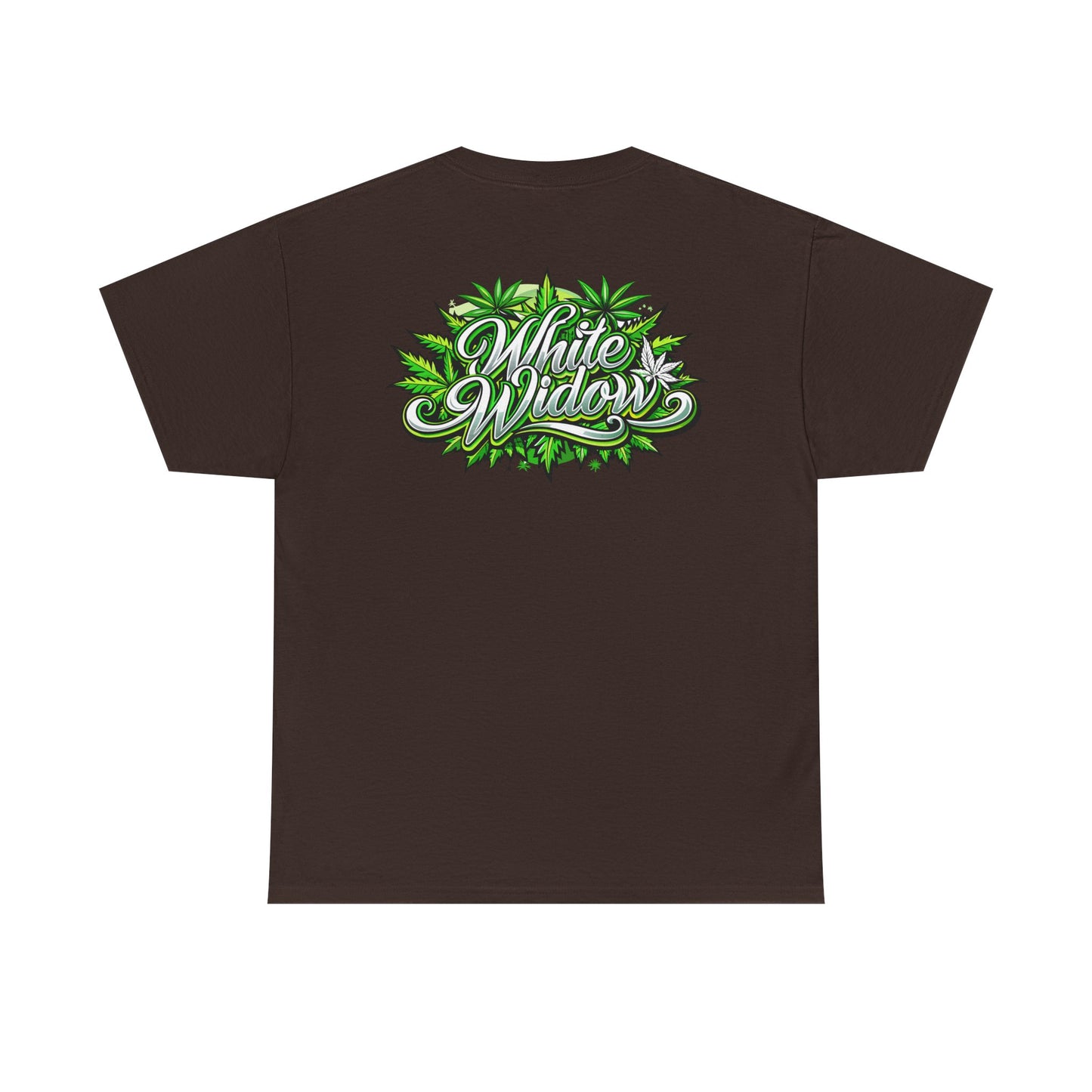 White Widow Graphic Tee — Cannabis Leaf Logo T-Shirt
