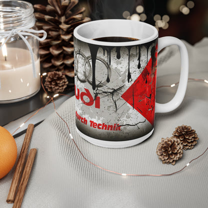 Audi Inspired Ceramic Coffee Cups - 11oz & 15oz, Perfect for Car Enthusiasts