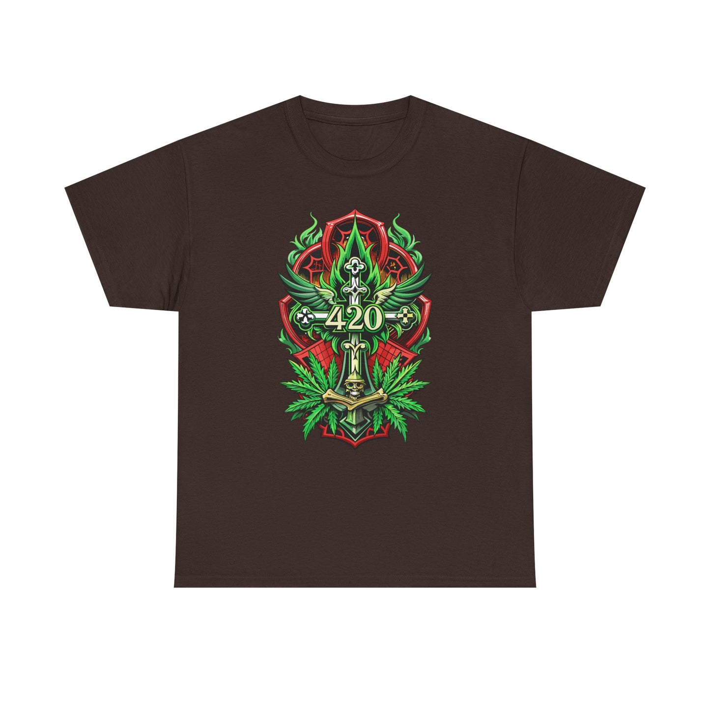 420 Cannabis Shield T-Shirt – Marijuana Leaf Stoner Graphic Tee