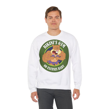 Bikini's Gym No Excuses Unisex Heavy Blend™ Crewneck Sweatshirt for Fitness Enthusiasts