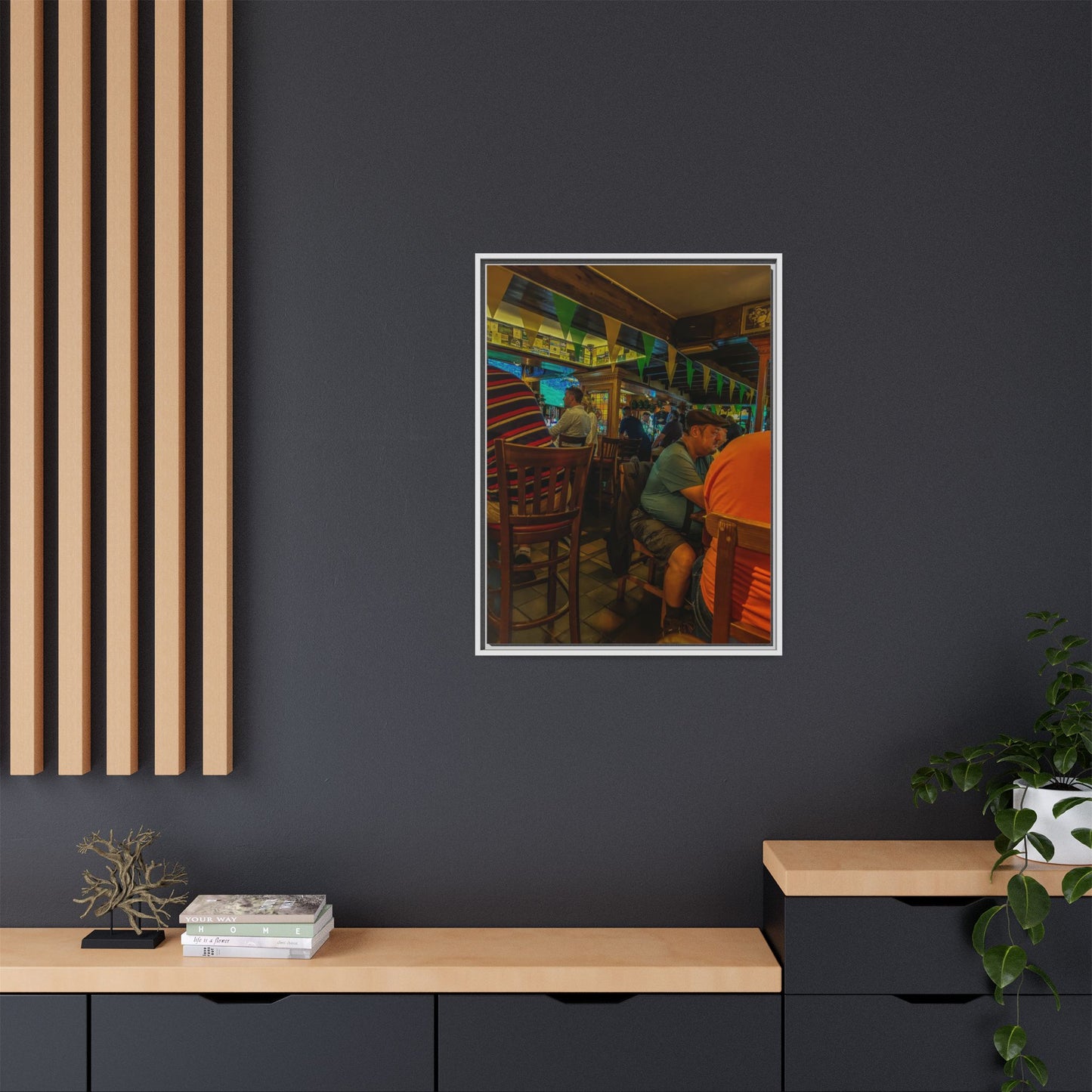 Irish Pub Matte Canvas, Framed (Multi-color)