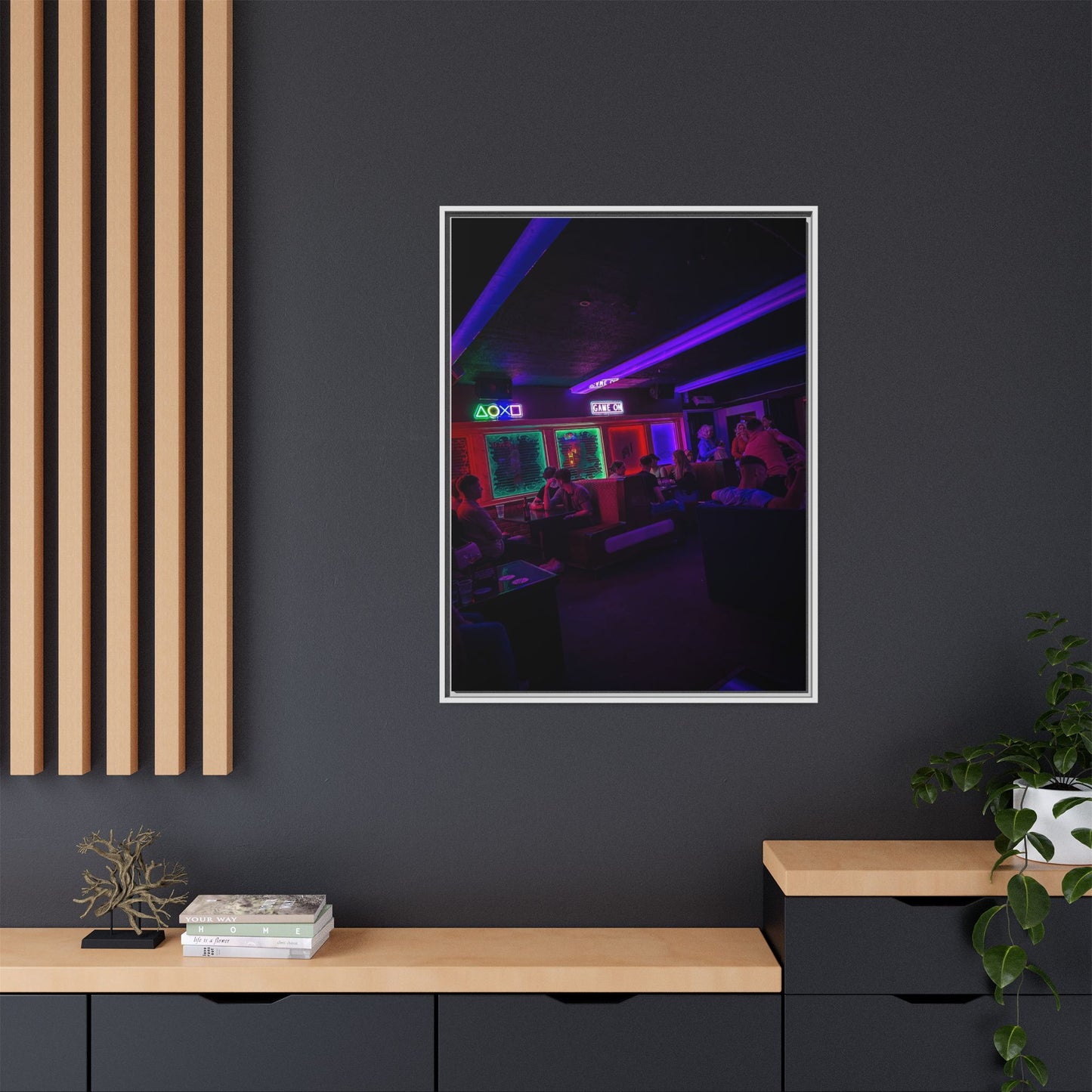 Mermaids Night Club Matte Canvas, Framed (Multi-color)