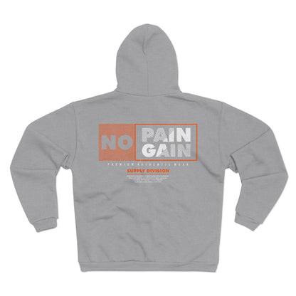 No Pain No Gain Unisex Hooded Zip Sweatshirt - Premium Fitness Apparel