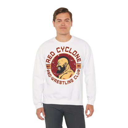 Red Cyclone Wrestling Club Crewneck Sweatshirt for Fans White