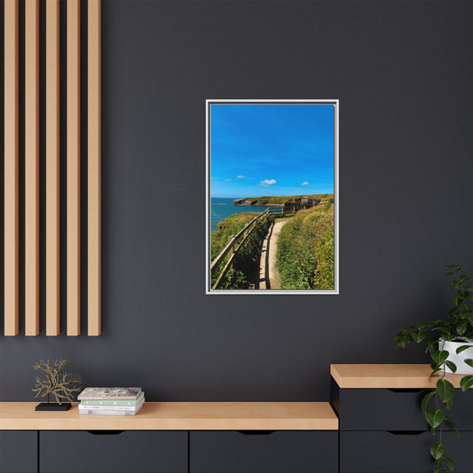 Cliff Trail Ballybunion Matte Canvas, Framed (Multi-color)