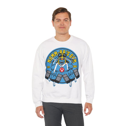 Mumm-Ra's Gym Sweatshirt - Vintage Style Unisex Crewneck for Fitness Enthusiasts White
