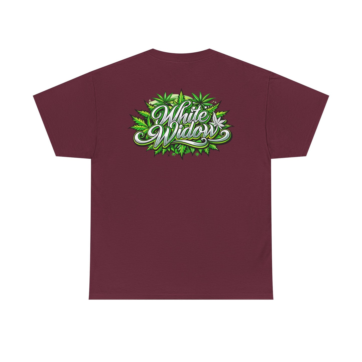 White Widow Graphic Tee — Cannabis Leaf Logo T-Shirt