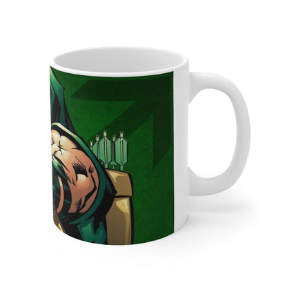 Green Arrow Ceramic Coffee Mug - 11oz & 15oz - Perfect for Comic Fans