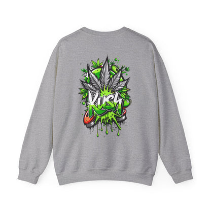 Kush Graffiti Sweatshirt — Green Cannabis Leaf Street Art