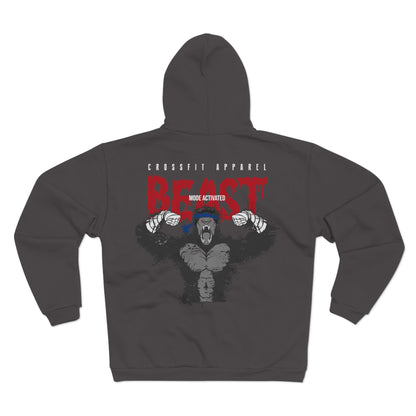 Beast Mode Activated Unisex Hooded Zip Sweatshirt - Perfect for Crossfit Enthusiasts
