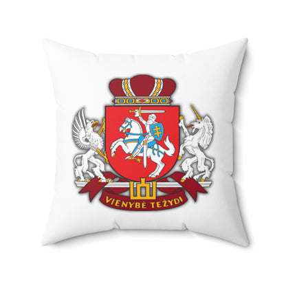 Heraldic Lithuania Square Pillow - Elegant Home Decor with VIENYBE TEZYDI Design