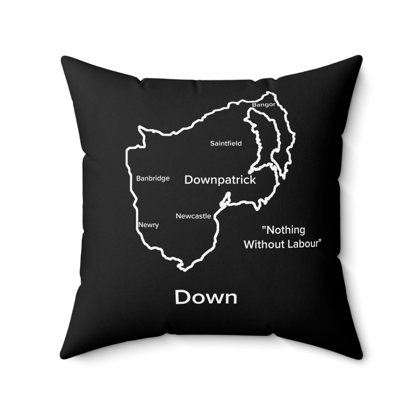 Down Spun Polyester Square Pillow Black Edition 4 Sizes