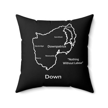 Down Spun Polyester Square Pillow Black Edition 4 Sizes