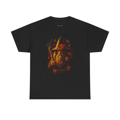Wizard Illustration T‑Shirt — Vintage Fantasy Gandalf‑Style Graphic Tee