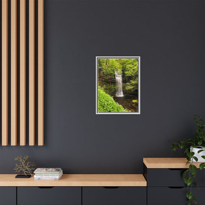 Glacer Waterfall Matte Canvas, Framed (Multi-color)