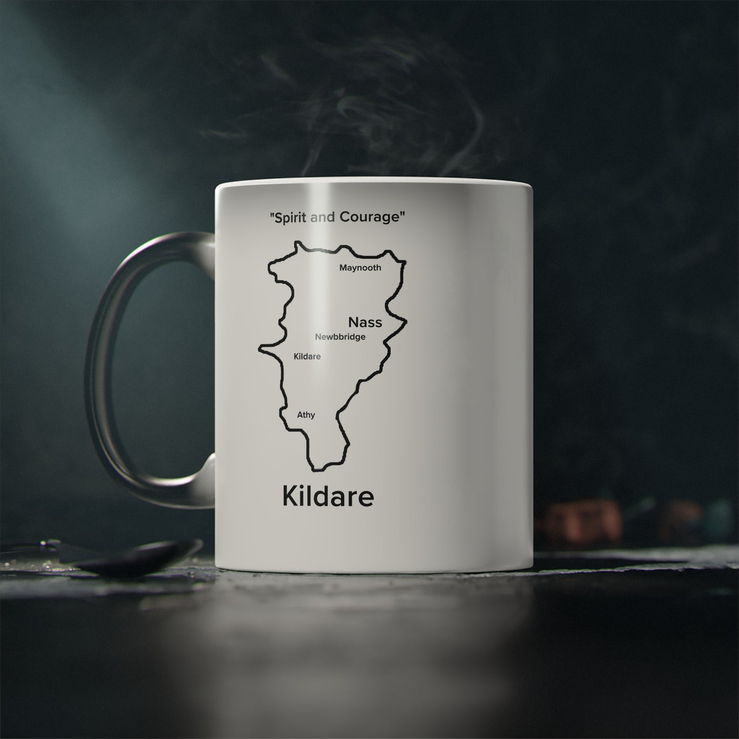 Kildare Magic Mug: Color - Changing Coffee Cup with Artistic Map Design