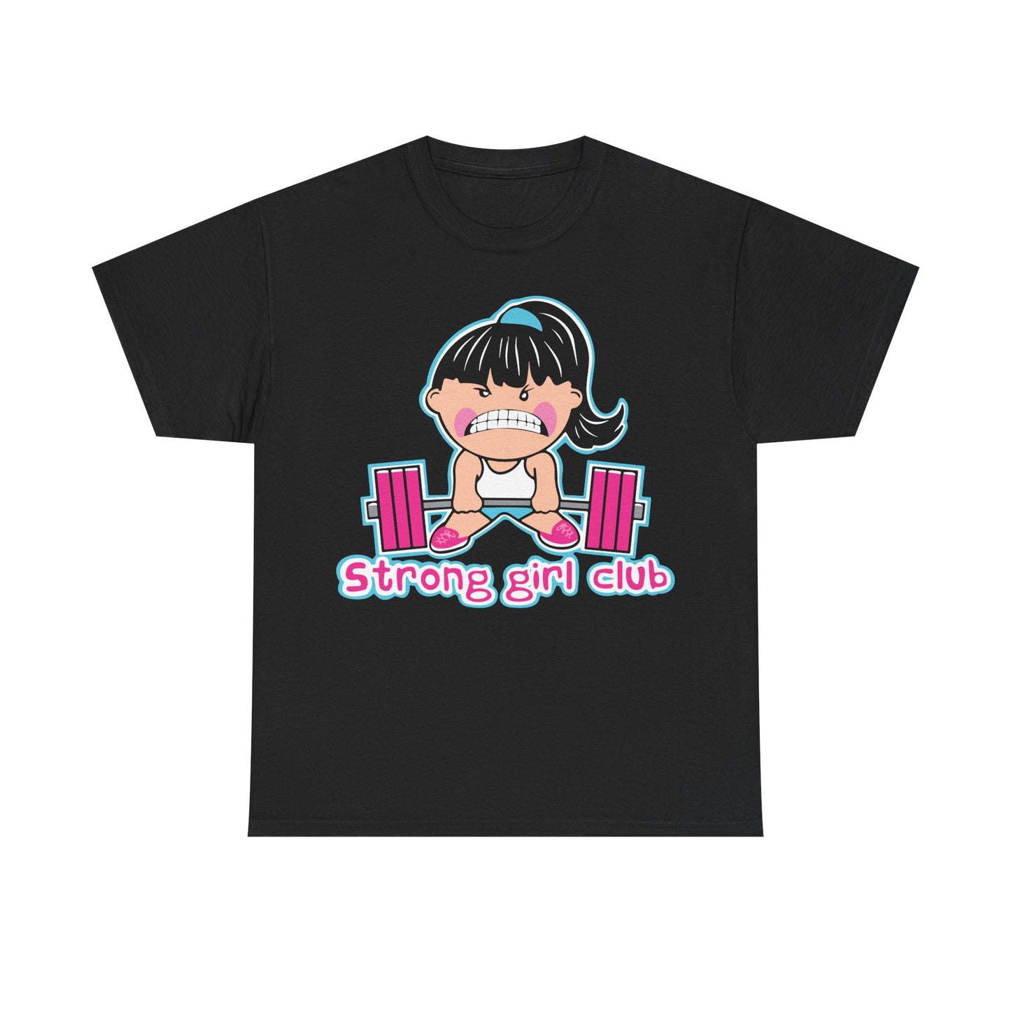 Strong Girl Club Unisex Heavy Cotton Tee - Empowering Workout Shirt Black