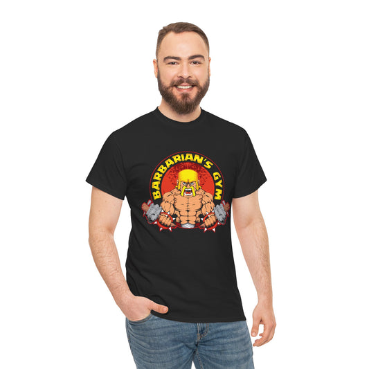 Barbarian's Gym Heavy Cotton Tee - Unisex Fitness Shirt for Gym Lovers Black