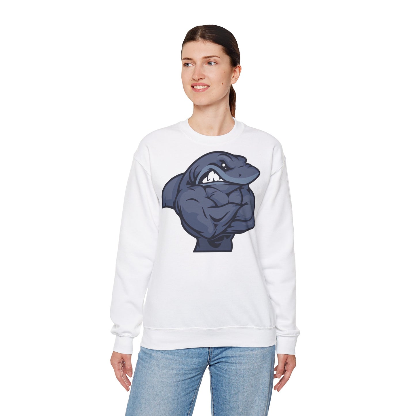 Muscle Shark Crewneck Sweatshirt - Unisex Heavy Blend™ | Perfect for Shark Lovers
