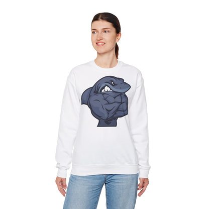 Muscle Shark Crewneck Sweatshirt - Unisex Heavy Blend™ | Perfect for Shark Lovers