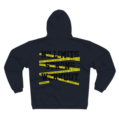No Limits Unisex Hooded Zip Sweatshirt - Motivational Gym Wear