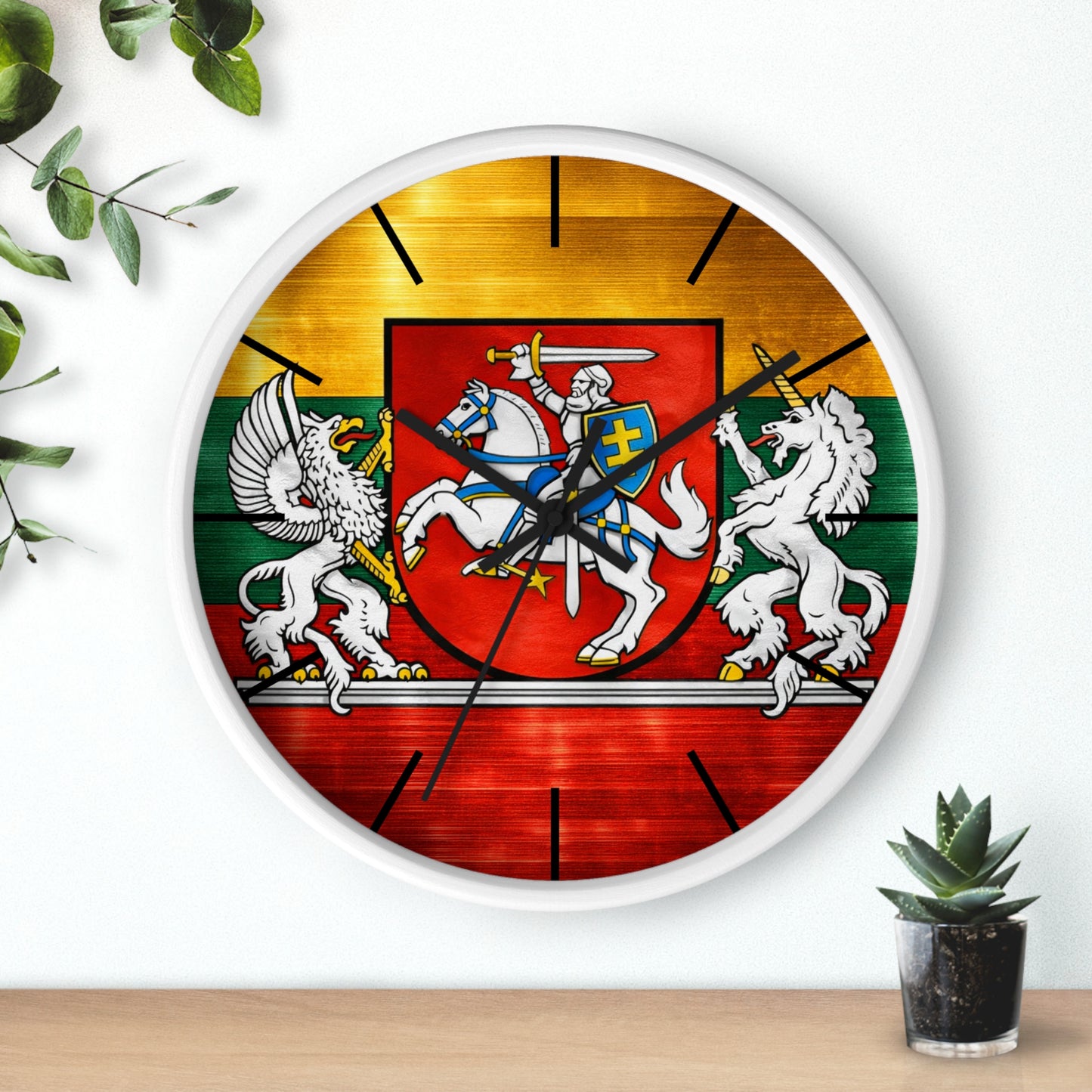 Lithuanian Coat of Arms Wall Clock — Vytis Emblem Decorative Clock