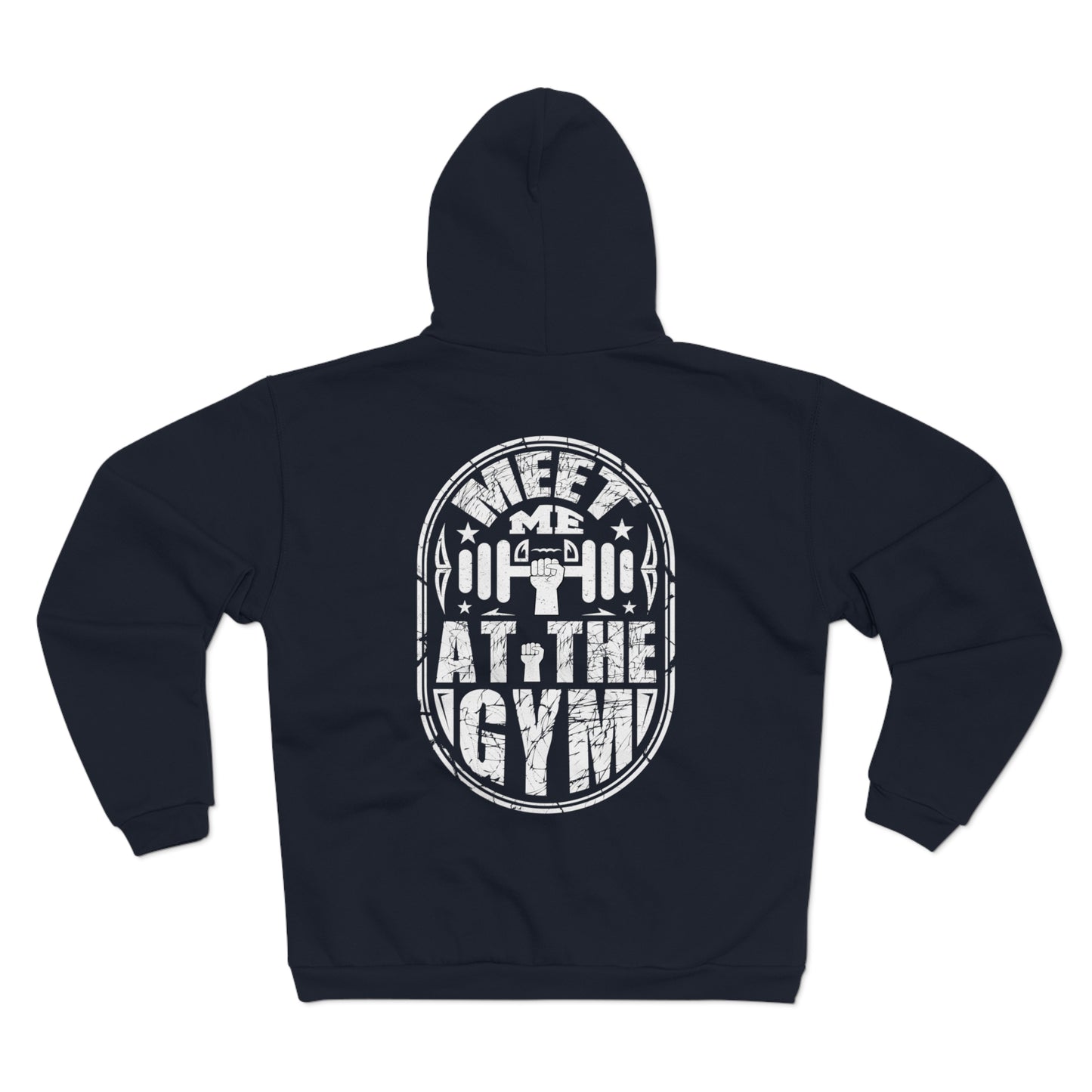 Gym Motivation Unisex Hooded Zip Sweatshirt - "Meet Me At The Gym"