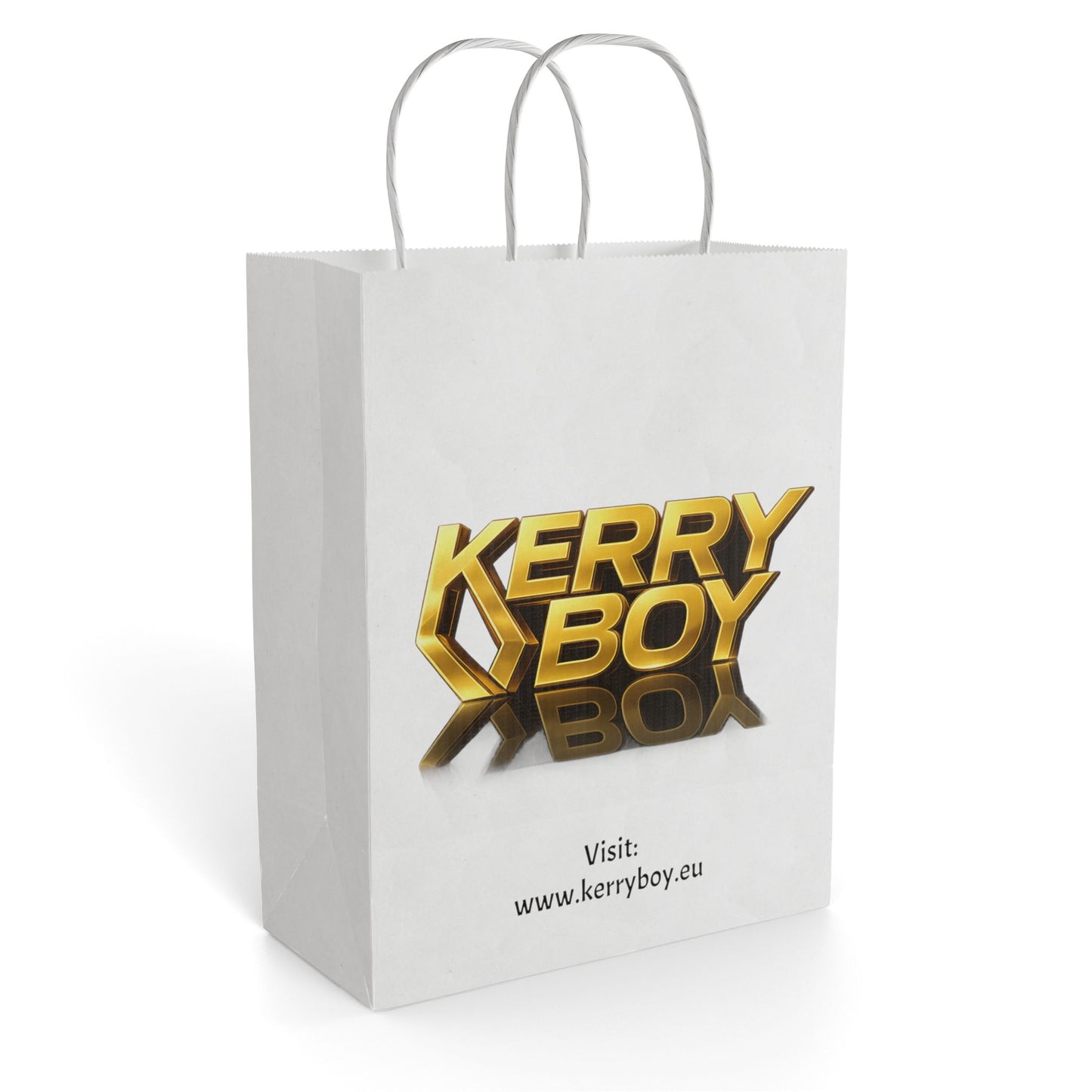 Kerry County Map Paper Gift Bag — Reusable Kraft & White Tote for Irish Gifts
