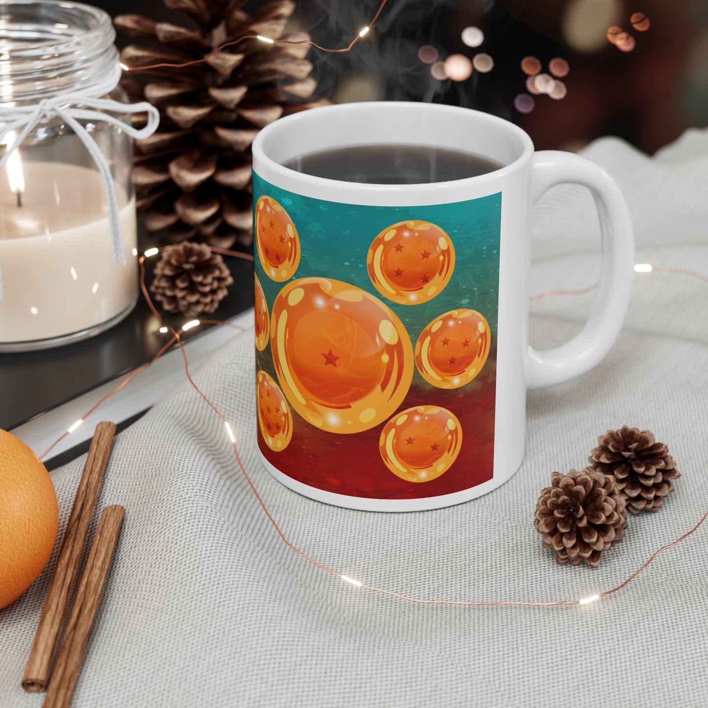 Dragon Ball Z Ceramic Coffee Cup - 11oz & 15oz Mug Featuring Goku and Dragon Balls