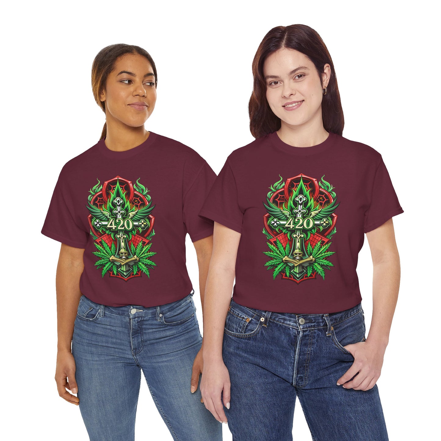 420 Cannabis Shield T-Shirt – Marijuana Leaf Stoner Graphic Tee