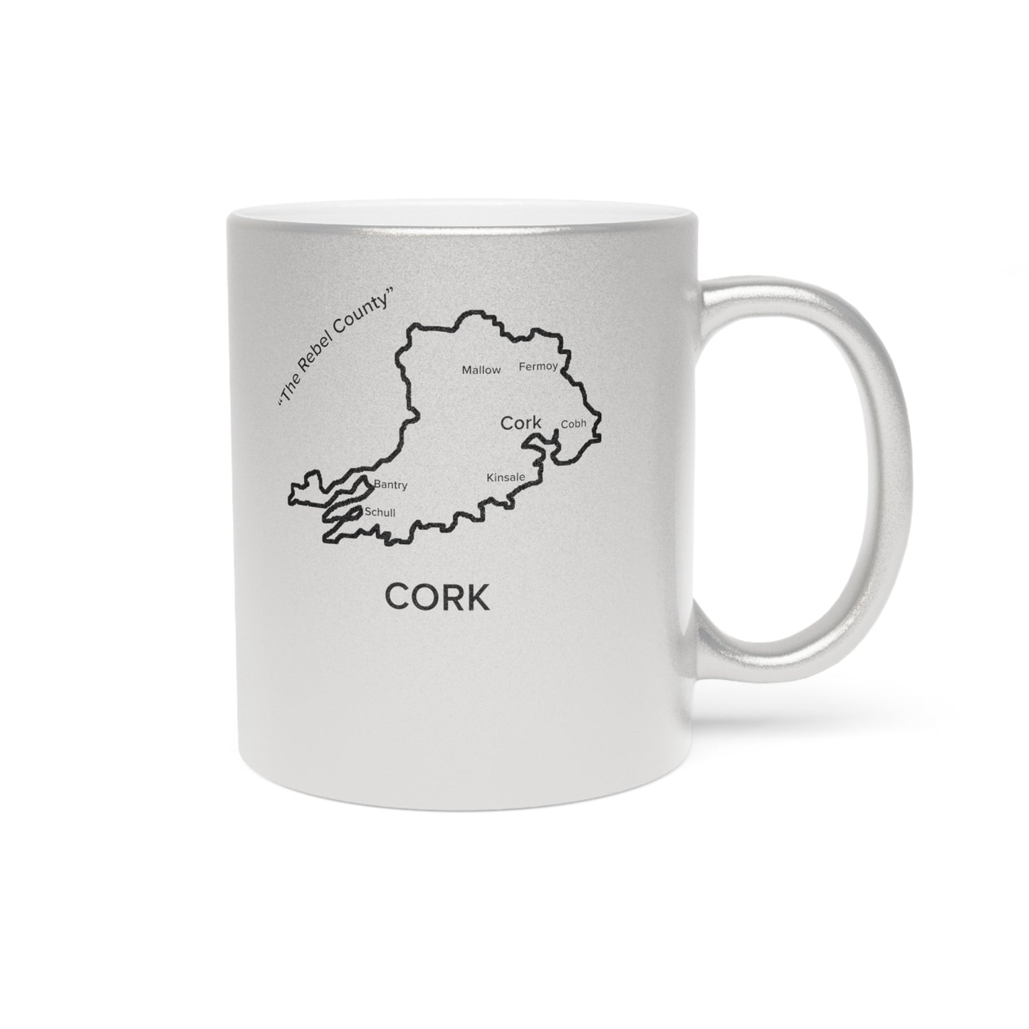 Cork County Metallic Colour Mug - Silver/Gold - Perfect Gift for Coffee Lovers