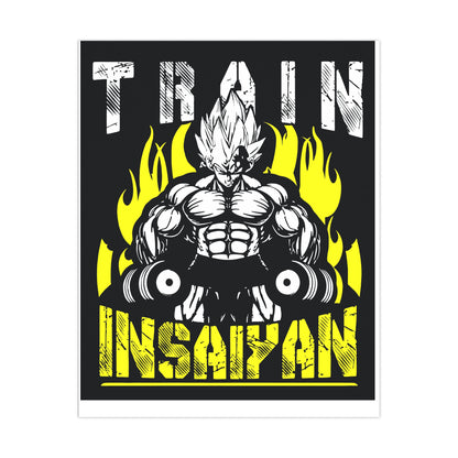 Fitness Motivation Matte Poster - Train Insaiyan Art for Home Gym Decor