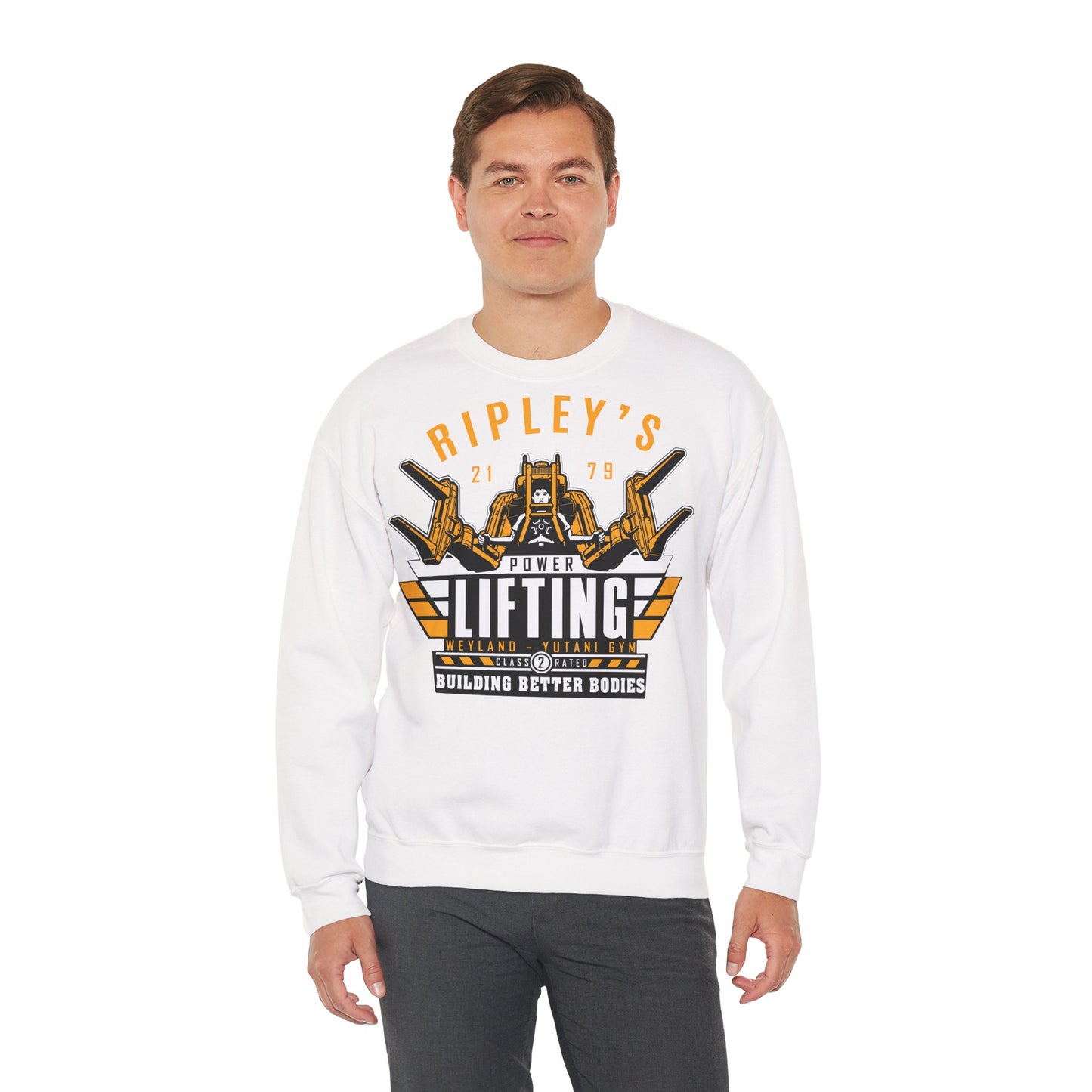 Ripley's Power Lifting Unisex Heavy Blend™ Crewneck Sweatshirt - Building Better Bodies White