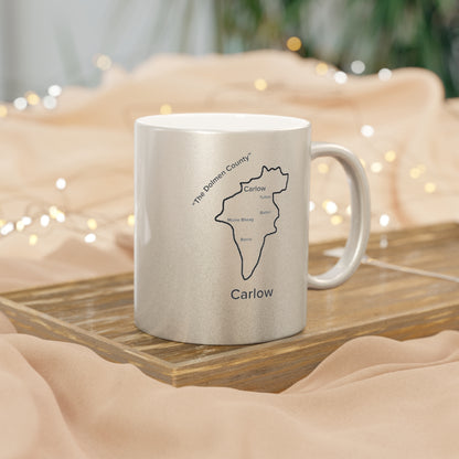 Carlow County Metallic Colour Mug - Silver/Gold - Perfect Gift for Coffee Lovers