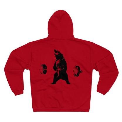 Bear Weightlifting Unisex Hooded Zip Sweatshirt - Fitness Inspired Apparel