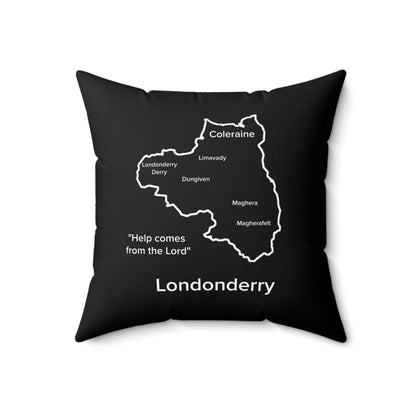Londonderry Spun Polyester Square Pillow Black Edition 4 Sizes